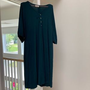 Dwell & Slumber Green Blue Caftan Dress One Size
